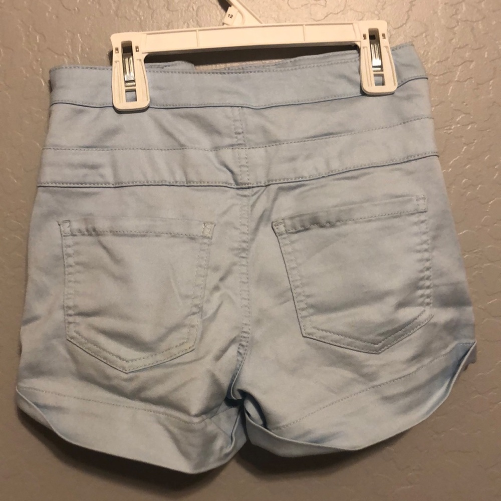blue high waist shorts - Picture 4 of 4